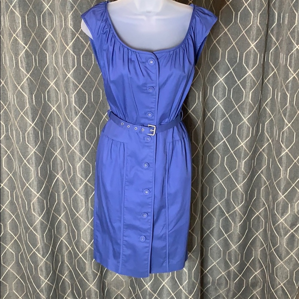 Blue button down work wear -